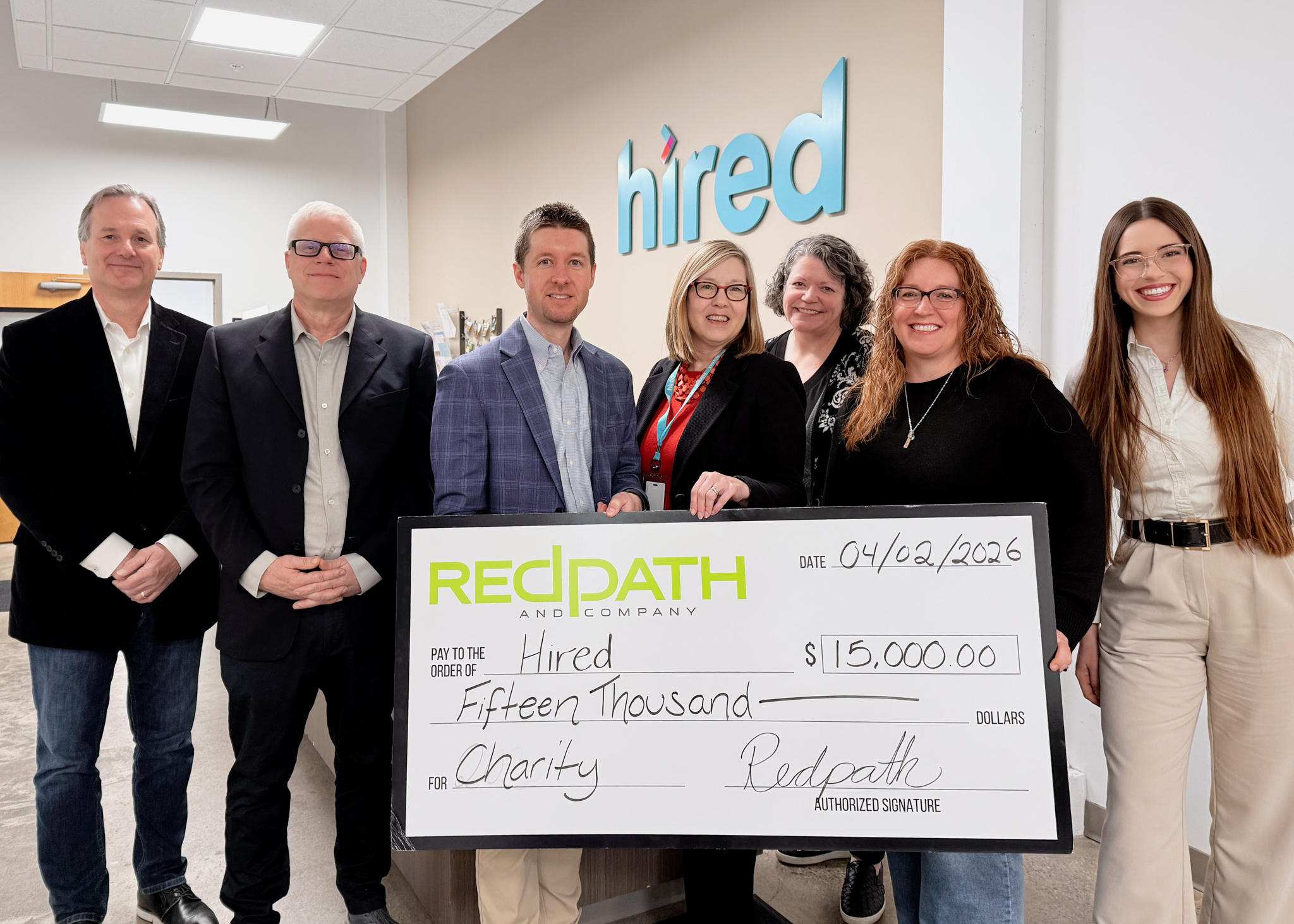 Redpath and Company Supports Hired’s Workforce Development Mission Through $15,000 Donation